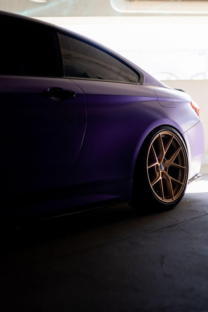 purple bmw with vinyl wrap melbourne